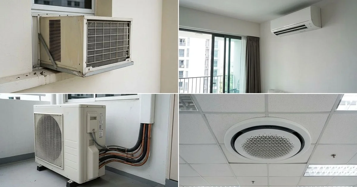 Four aircon types side by side