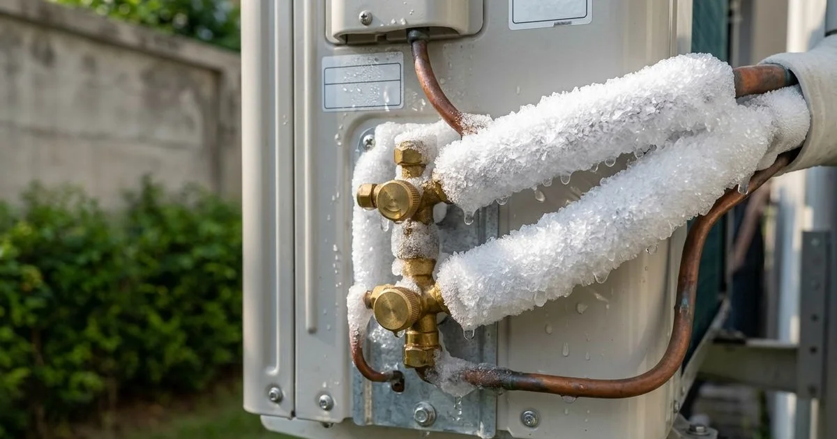 Ice on copper refrigerant lines