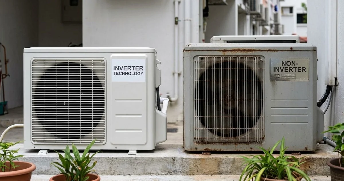Inverter vs non-inverter compressor side by side