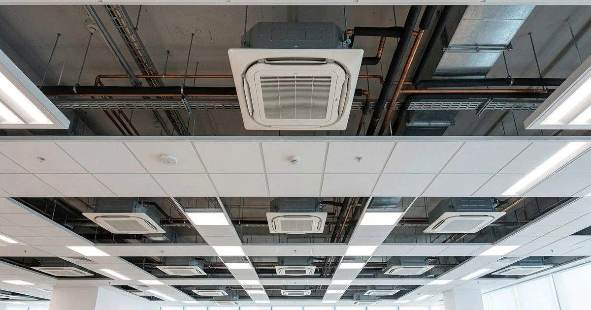 Office ceiling with VRV indoor units