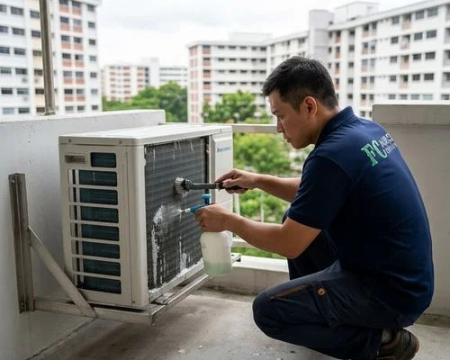 Outdoor unit servicing on BCA bracket